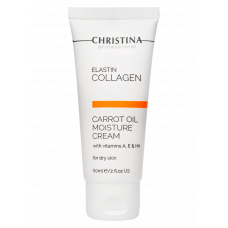 Elastin Collagen Carrot Oil Moisture Cream with Vit.A, E & HA for dry skin - Увлажняющий крем с витаминами A, E и гиалуроновой кислотой "Эластин, коллаген, морковное масло" для сухой кожи, 60 мл